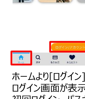 DMM株かんたんモードのホーム画面にあるログイン表示